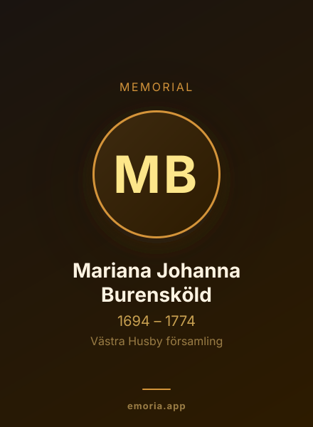 Memorial portrait of Mariana Johanna Burensköld