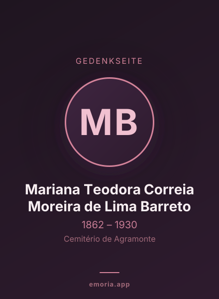 Gedenkportrait von Mariana Teodora Correia Moreira de Lima Barreto