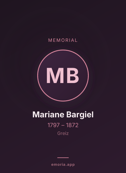 Memorial portrait of Mariane Bargiel