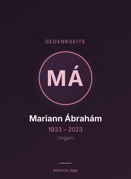 Gedenkportrait von Mariann Ábrahám