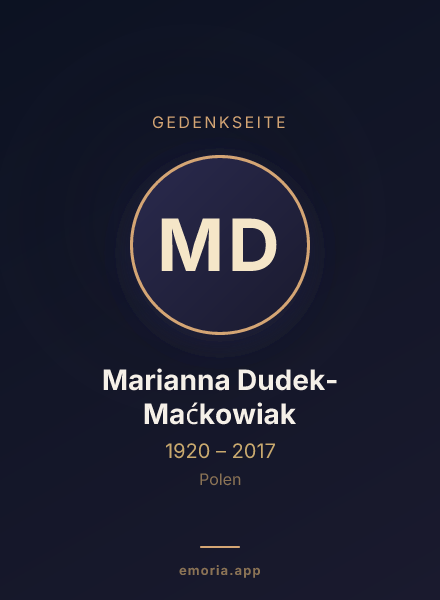 Gedenkportrait von Marianna Dudek-Maćkowiak