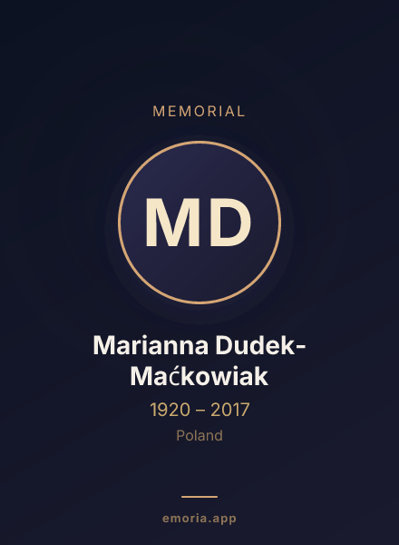 Memorial portrait of Marianna Dudek-Maćkowiak
