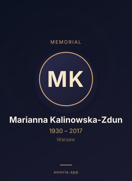 Memorial portrait of Marianna Kalinowska-Zdun