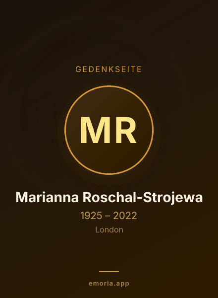 Gedenkportrait von Marianna Roschal-Strojewa