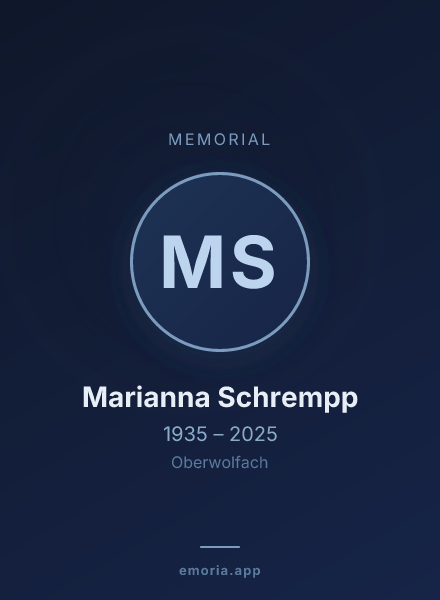Memorial portrait of Marianna Schrempp