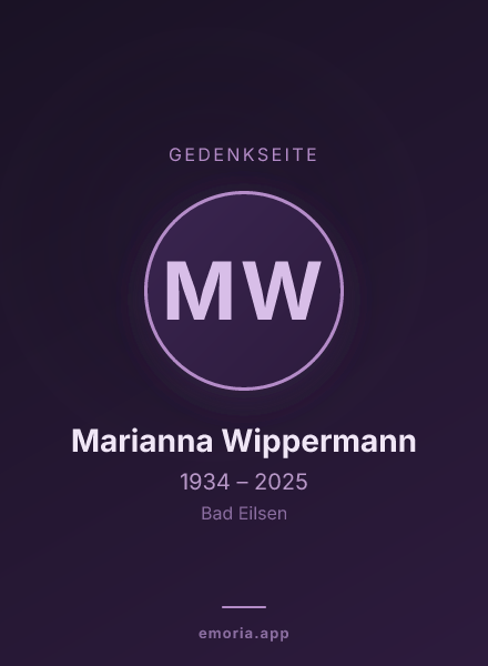 Gedenkportrait von Marianna Wippermann