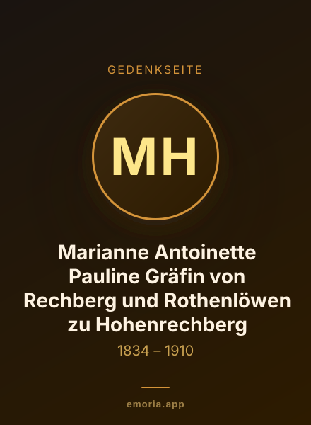 Gedenkportrait von Marianne Antoinette Pauline Gräfin von Rechberg und Rothenlöwen zu Hohenrechberg