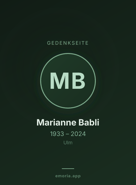 Gedenkportrait von Marianne Babli