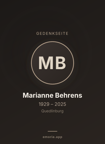 Gedenkportrait von Marianne Behrens