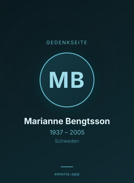 Gedenkportrait von Marianne Bengtsson
