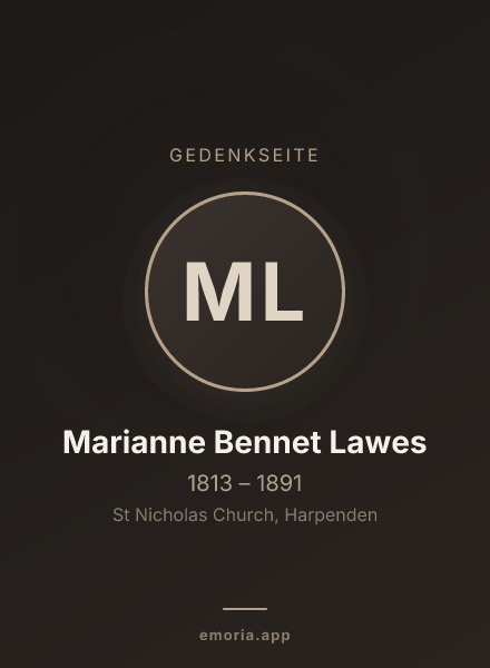 Gedenkportrait von Marianne Bennet Lawes