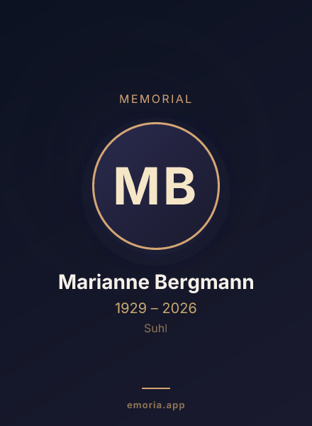 Memorial portrait of Marianne Bergmann