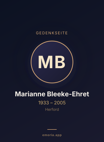 Gedenkportrait von Marianne Bleeke-Ehret
