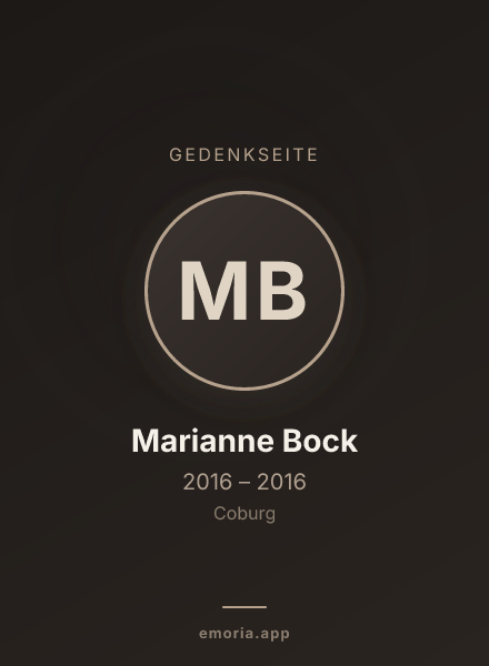 Gedenkportrait von Marianne Bock