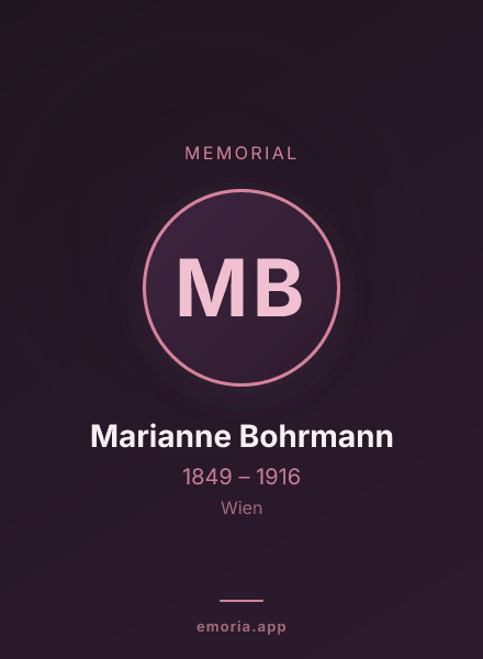 Memorial portrait of Marianne Bohrmann