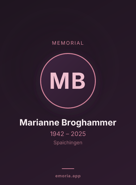 Memorial portrait of Marianne Broghammer