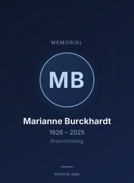 Memorial portrait of Marianne Burckhardt