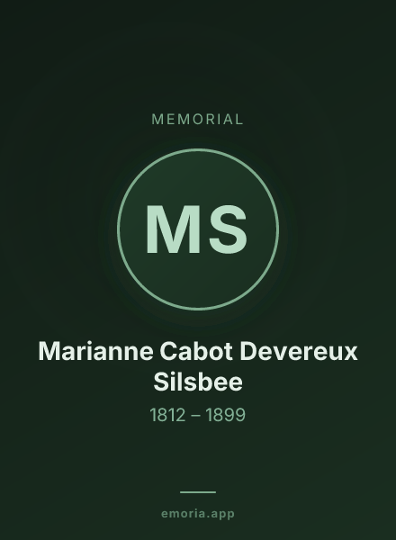 Memorial portrait of Marianne Cabot Devereux Silsbee