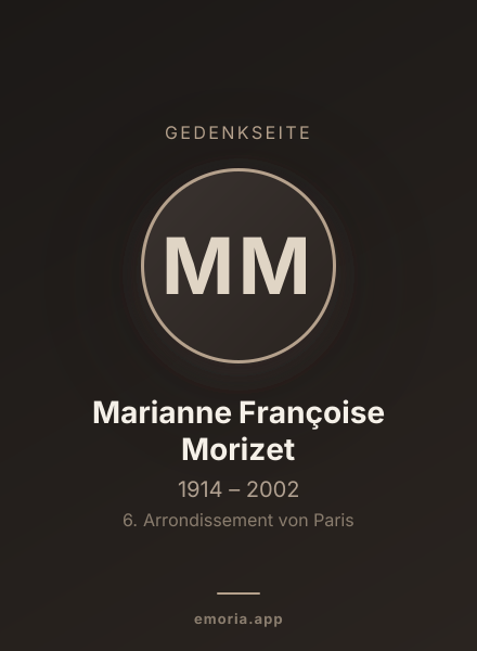 Gedenkportrait von Marianne Françoise Morizet