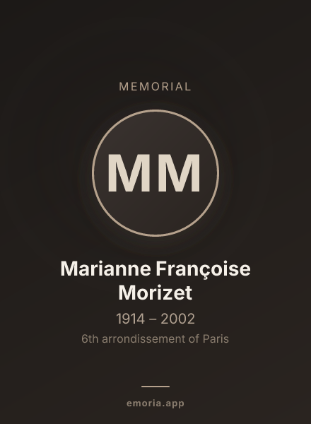Memorial portrait of Marianne Françoise Morizet
