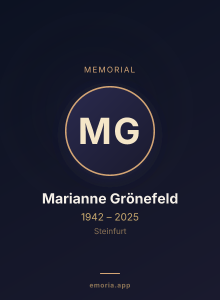 Memorial portrait of Marianne Grönefeld