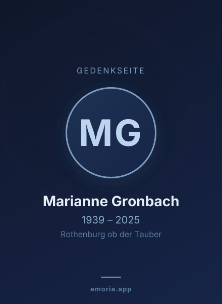 Gedenkportrait von Marianne Gronbach