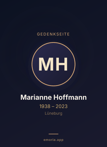 Gedenkportrait von Marianne Hoffmann