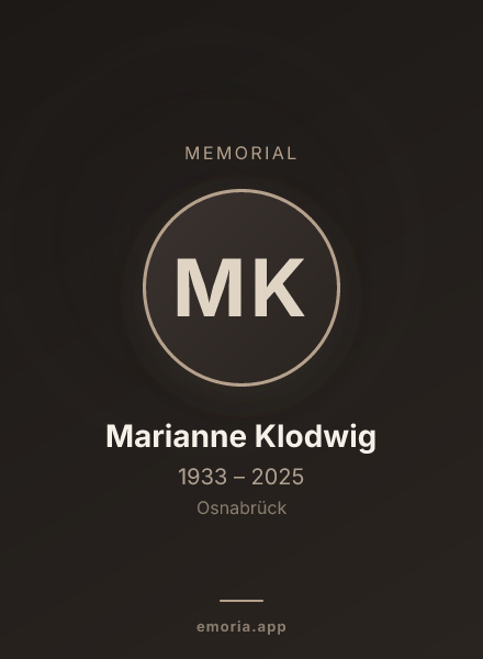Memorial portrait of Marianne Klodwig