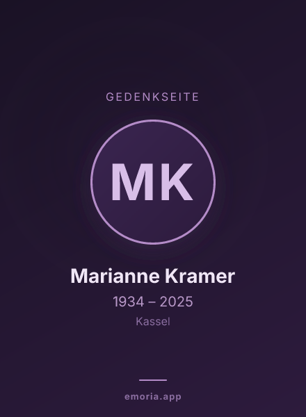 Gedenkportrait von Marianne Kramer
