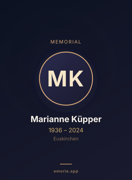 Memorial portrait of Marianne Küpper