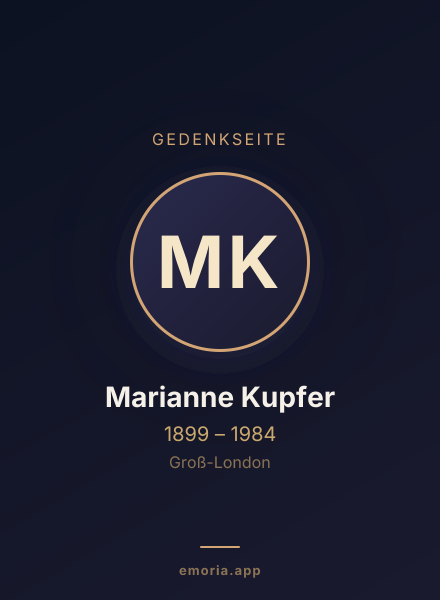Gedenkportrait von Marianne Kupfer