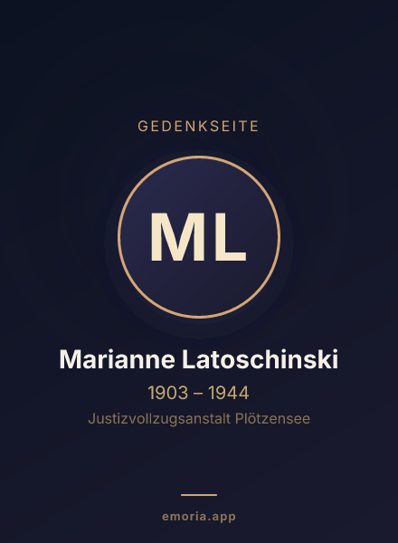 Gedenkportrait von Marianne Latoschinski