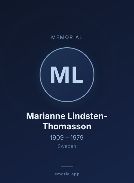 Memorial portrait of Marianne Lindsten-Thomasson