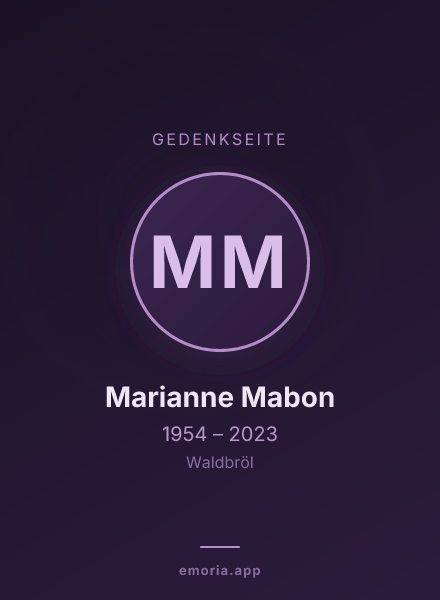 Gedenkportrait von Marianne Mabon
