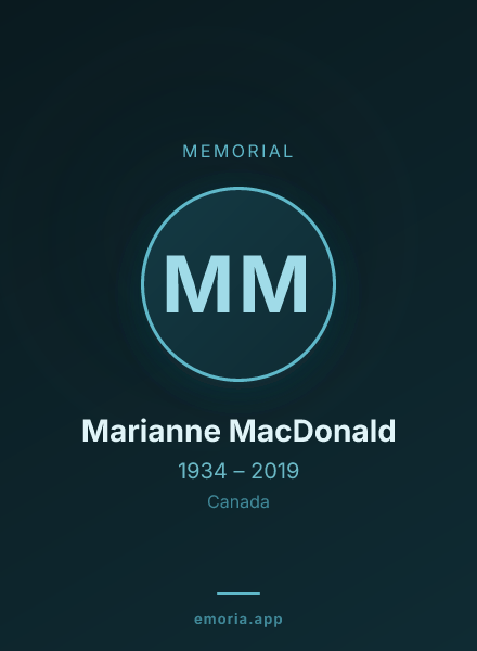 Memorial portrait of Marianne MacDonald