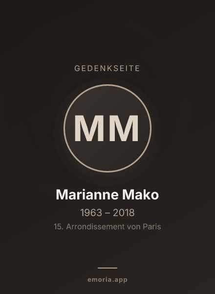 Gedenkportrait von Marianne Mako
