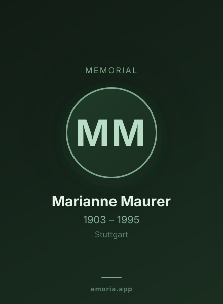Memorial portrait of Marianne Maurer