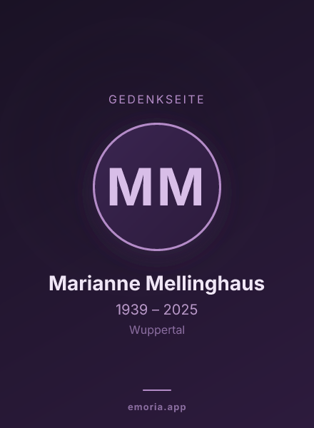 Gedenkportrait von Marianne Mellinghaus