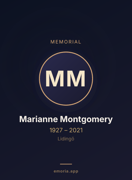 Memorial portrait of Marianne Montgomery