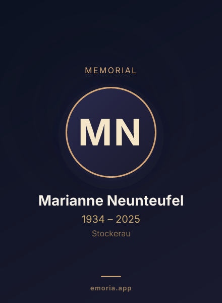 Memorial portrait of Marianne Neunteufel