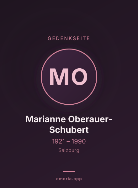 Gedenkportrait von Marianne Oberauer-Schubert