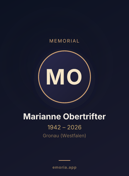Memorial portrait of Marianne Obertrifter