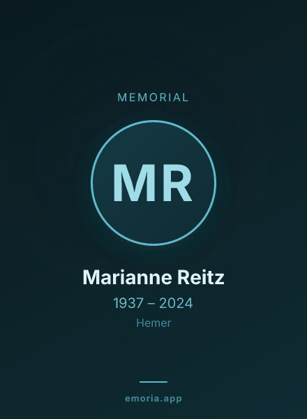 Memorial portrait of Marianne Reitz