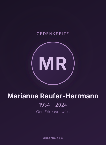 Gedenkportrait von Marianne Reufer-Herrmann