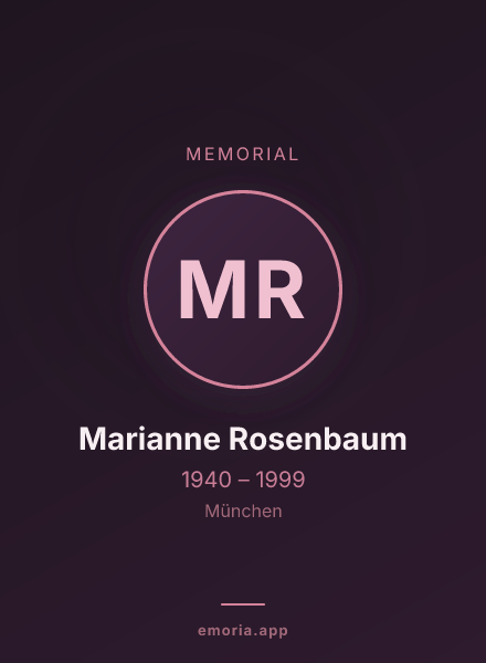 Memorial portrait of Marianne Rosenbaum