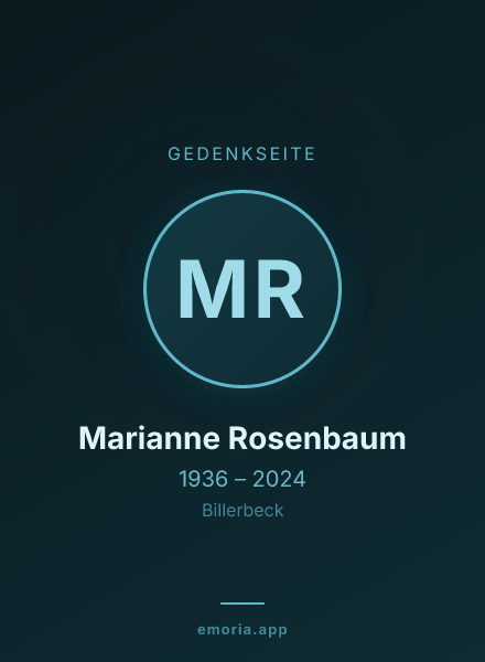 Gedenkportrait von Marianne Rosenbaum