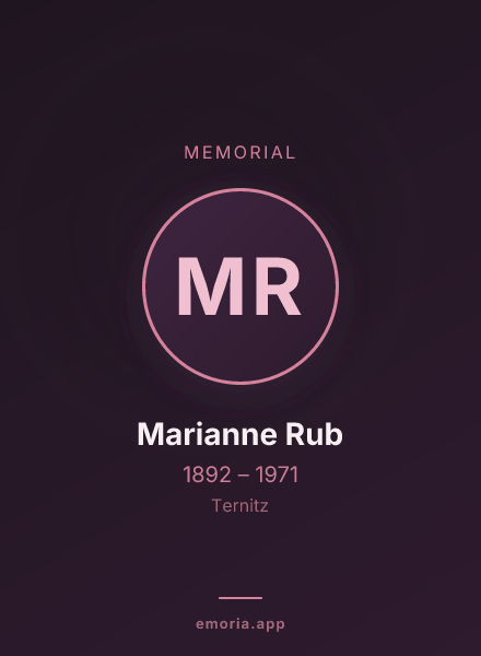 Memorial portrait of Marianne Rub