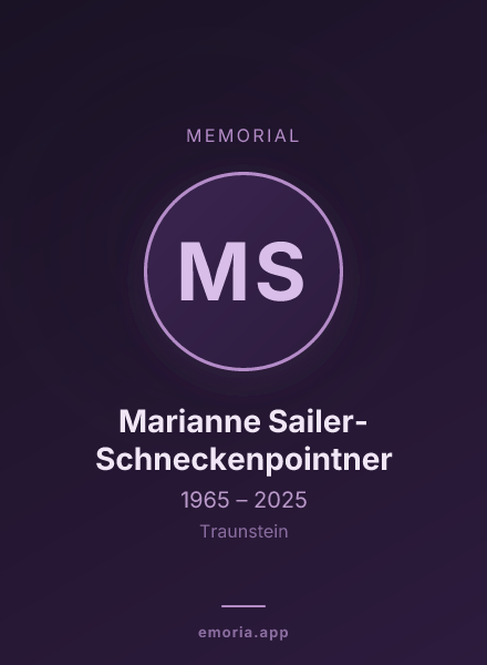 Memorial portrait of Marianne Sailer-Schneckenpointner