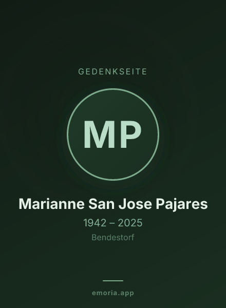 Gedenkportrait von Marianne San Jose Pajares