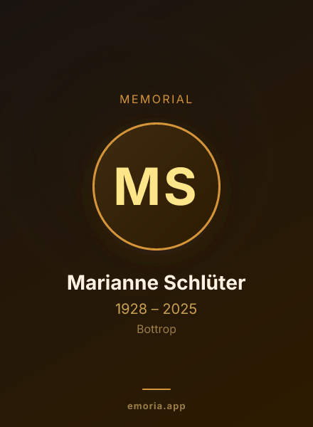 Memorial portrait of Marianne Schlüter
